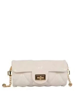 Diamond Quilted Cylinder Shape Crossbody Jelly Bag SP7163 WHITE